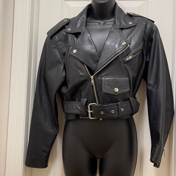 Premium Classic Motorcycle Style Ladies Leather Jacket  Black - Picture 1 of 7